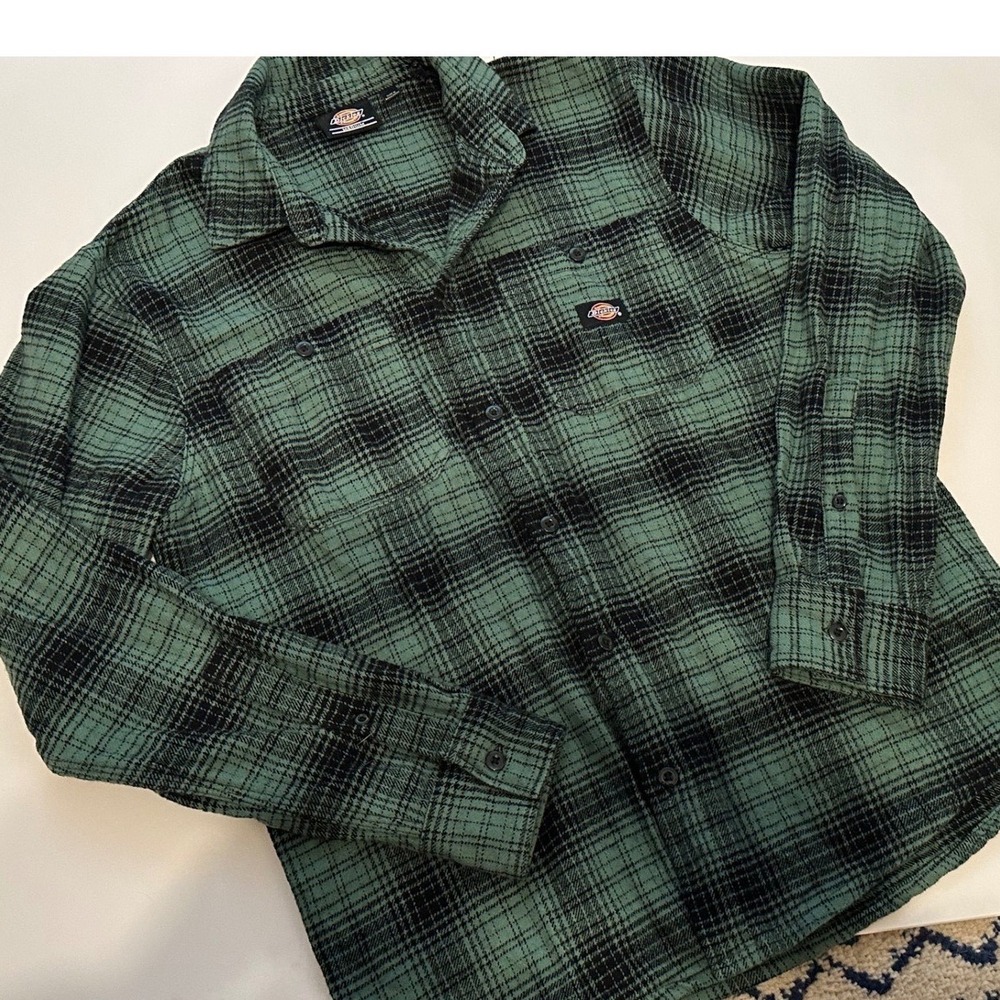 Dickies Evansville Green/Black Long Sleeve Flannel Shirt